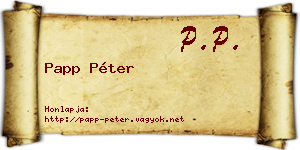 Papp Péter névjegykártya