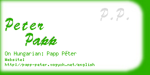 peter papp business card