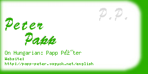 peter papp business card